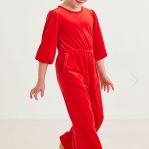 Hannah Anderson Red Velvet Jumpsuit